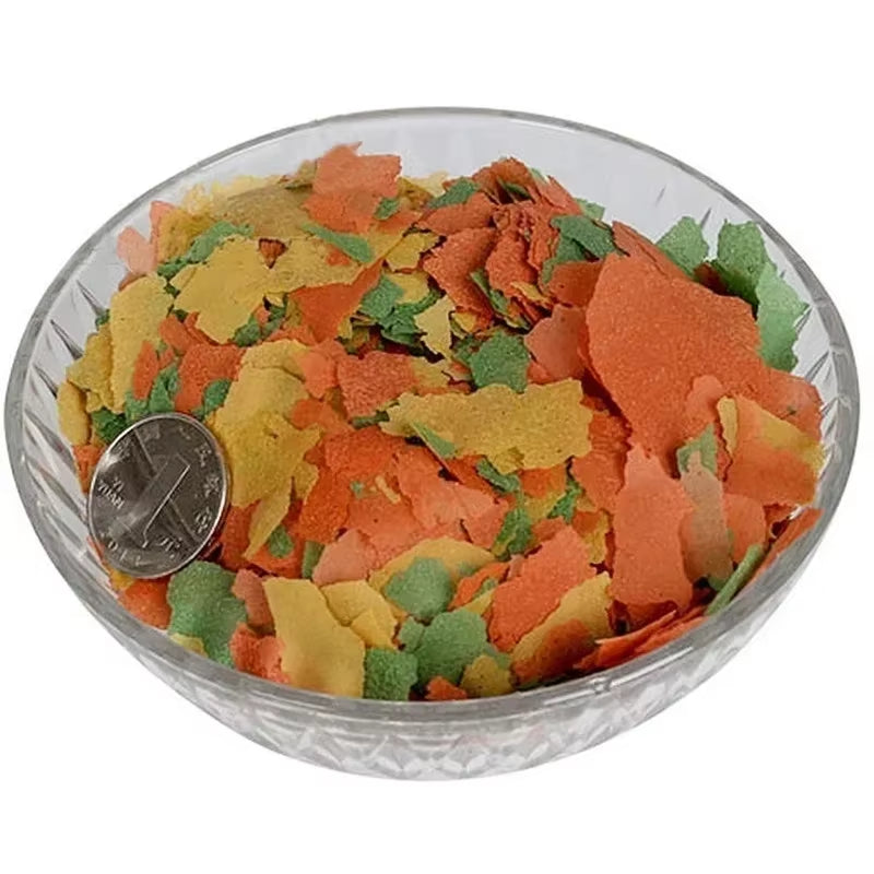 100G/Packsmall Tropical Ornamental Fish Feed Aquarium Fish Thin Slice Feed Fish Feed Seedling Growth Food Family Fishing Tools