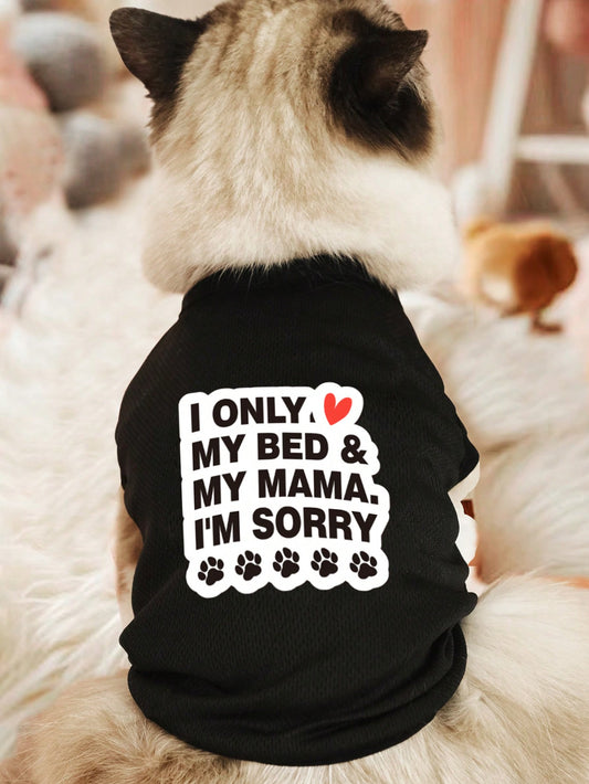 1Pc Pet Dog/Cat Sleeveless Printed Letter Vest, Breathable Summer Thin Pet Clothes for Poodle, Pug, Corgi
