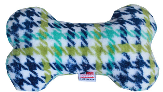 Pet Plush Bone Toy - 6-Inch Classic Plaid Collection (Three Color Options Available)