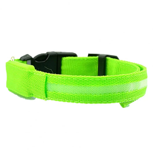 LED Light Puppy Collar Dog Cat Flashing Luminous Night Safety Reflective Harness Lead Adjustable Pet Dog Collar
